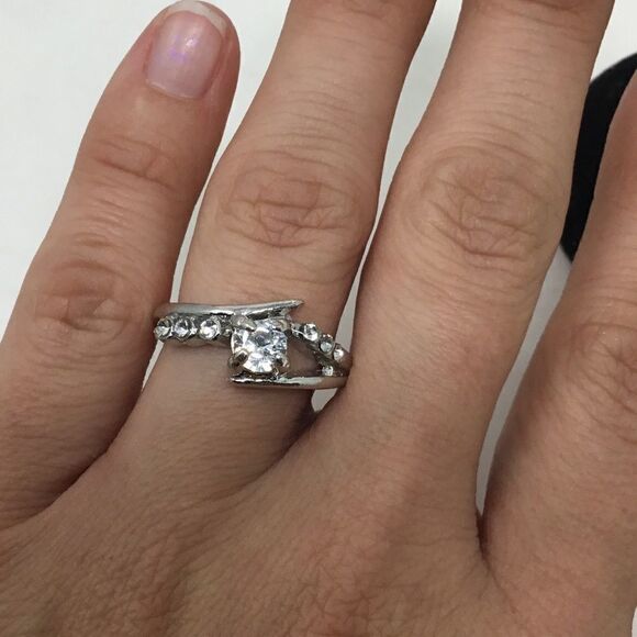 Silver Plated Fashion Wrap Setting Ring (H15) - Picture 1 of 6
